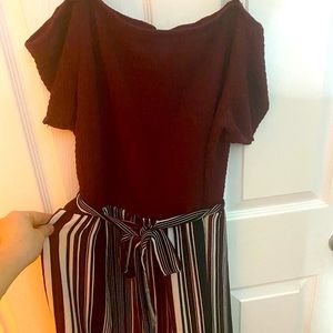NWOT - cold shoulder, striped jumper